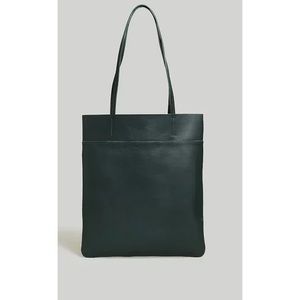 Madewell Magazine Dark Green Leather Tote